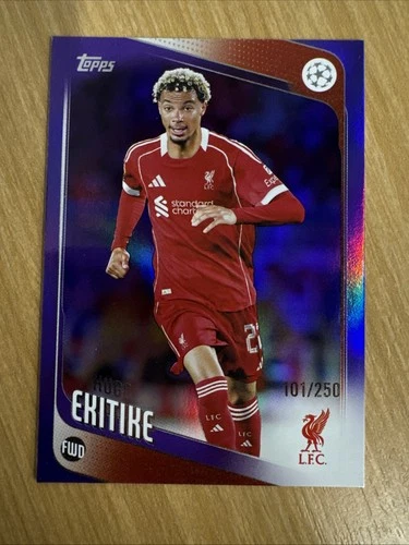 Hugo Ekitike 2025 Topps Flagship UEFA Purple Foil /250