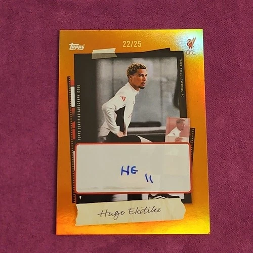 Hugo Ekitike 2025 Topps Liverpool Focus Orange Refractor /25