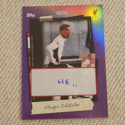 Hugo Ekitike 2025 Topps Liverpool Focus Violet Réfracteur /75