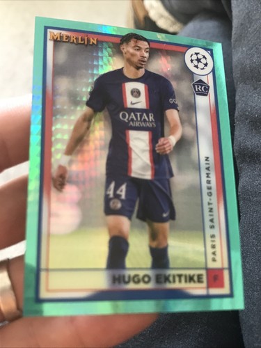 Hugo Ekitike 2022 Topps Merlin Chrome Aqua Prism Refractor #100