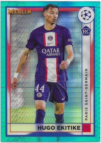 Hugo Ekitike 2023 Topps Merlin Chrome Aqua Prism Refractor