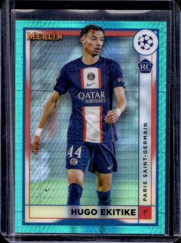 Hugo Ekitike 2022 Topps Merlin Chrome Aqua Prism Refractor