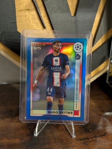 Hugo Ekitike 2022 Topps Merlin Chrome Blue Refractor /75