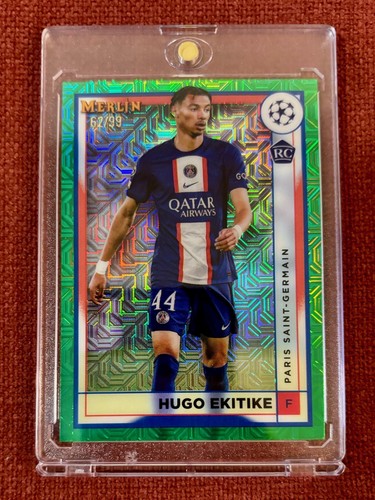 Hugo Ekitike 2022 Topps Merlin Chrome Green Mojo /99