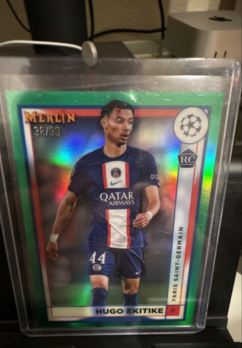 Hugo Ekitike 2023 Topps Merlin Chrome Green Refractor /99