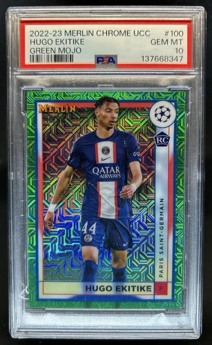 Hugo Ekitike 2022 Topps Merlin Chrome Green Refractor /99