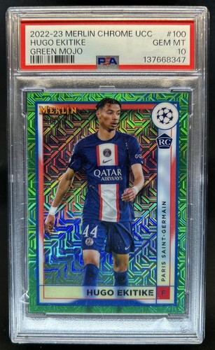 Hugo Ekitike 2023 Topps Merlin Chrome Green Refractor /99