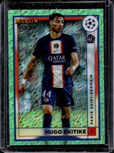 Hugo Ekitike 2022 Topps Merlin Chrome Green Shimmer Refractor /350