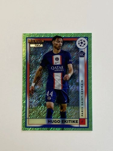Hugo Ekitike 2022 Panini Merlin Chrome Neon Green /350