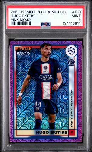 Hugo Ekitike 2022 Topps Merlin Chrome Pink Mojo Refractor /275