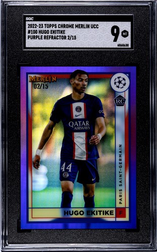 Hugo Ekitike 2022 Topps Merlin Chrome Viola /15