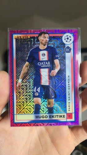 Hugo Ekitike 2022 Topps Merlin UEFA Chrome Pink Mojo Refractor /275