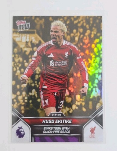 Hugo Ekitike 2025 Topps NOW Premier League Gold