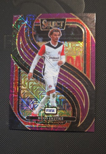 Hugo Ekitike 2024 Panini Select FIFA Purple Mojo Prizm