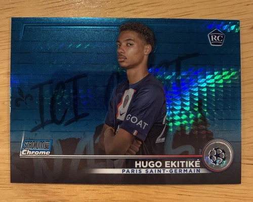 Hugo Ekitike 2022 Panini Stadium Club Chrome Blue Refractor
