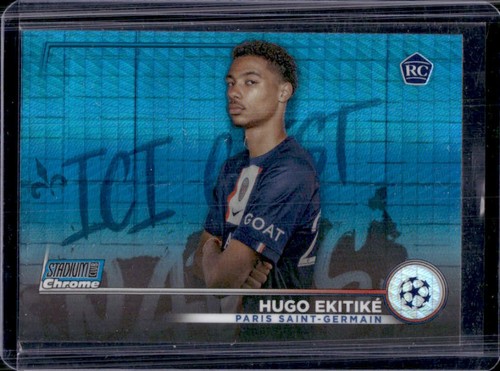 Hugo Ekitike 2022 Panini Stadium Club Chrome UEFA Blue Prism Refractor