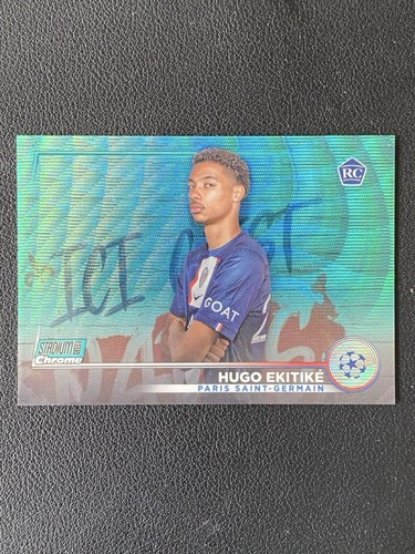 Hugo Ekitike 2022 Topps Stadium Club Cromo Aqua Wave /275