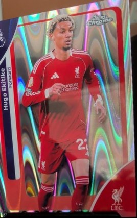 Hugo Ekitike 2025 Topps Chrome Premier League RayWave #120