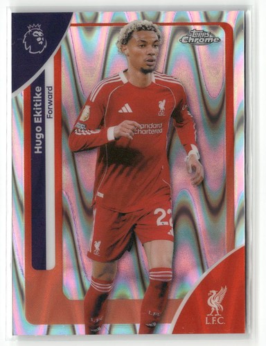 Hugo Ekitike 2025 Topps Chrome Premier League RayWave Refractor #120