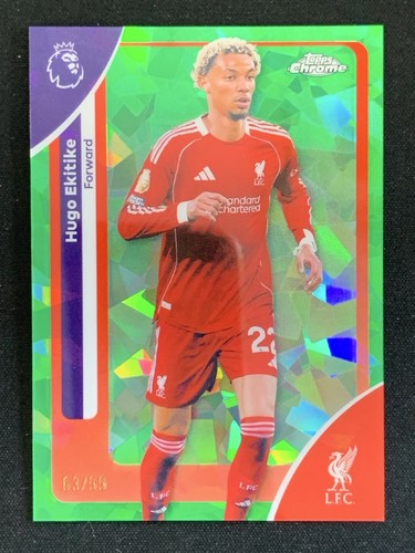Hugo Ekitike 2025 Topps Chrome Sapphire Green 120/99