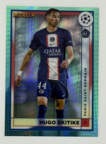 Hugo Ekitike 2022 Topps Merlin UEFA Aqua Prism Refractor