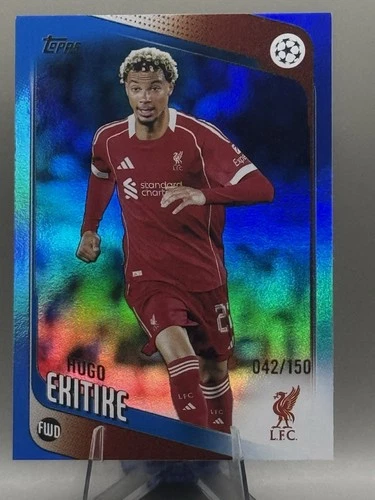 Hugo Ekitike 2025 Topps UCC Blue Foil /150