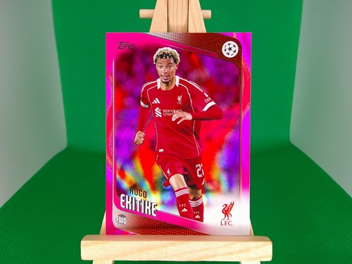 Hugo Ekitike 2025 Topps UCC Flagship Neon Pink FlowFractor