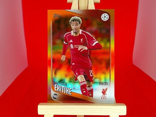 Hugo Ekitike 2025 Topps UCC Flagship Orange Foil /25
