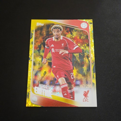 Hugo Ekitike 2025 Topps UCC Flagship Yellow Flamed Refractor /299