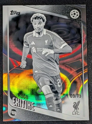 Hugo Ekitike 2025 Topps UEFA Black & White Raindrops /75