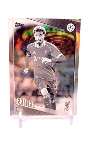 Hugo Ekitike 2025 Topps UEFA Champions Collection Black & White Foil /75