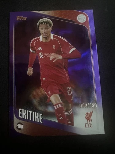 Hugo Ekitike 2025 Topps UEFA Club Competitions Purple Foil /250