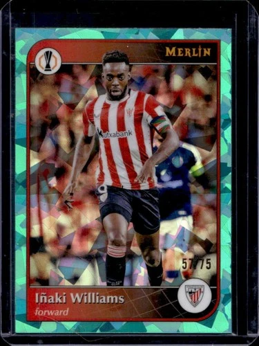 Iñaki Williams 2024 Topps Merlin Cromo UEFA Aqua Atomic Refractor /75