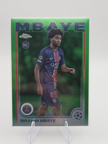 Ibrahim Mbaye 2024 Topps Chrome UEFA Club Competitions Green Refractor /99