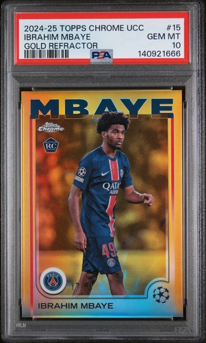 Ibrahim Mbaye 2024 Topps Chrome UEFA Gold Refractor /50