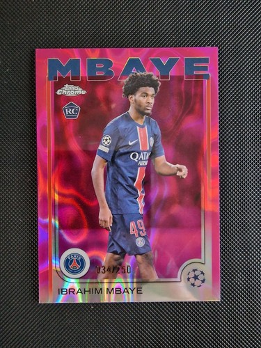 Ibrahim Mbaye 2024 Topps Chrome UEFA Pink Lava Refractor /250