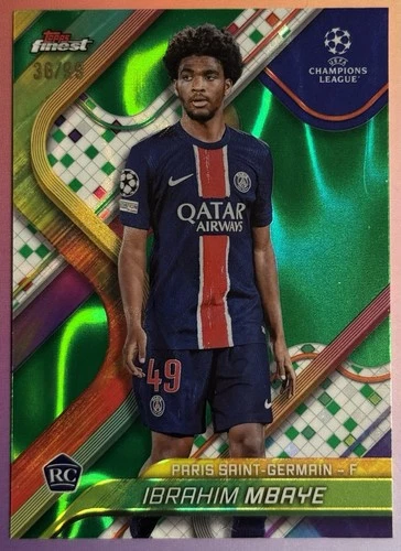 Ibrahim Mbaye 2024 Topps Finest Green Refractor /99