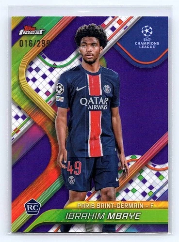 Ibrahim Mbaye 2024 Topps Finest Purple Refractor /299