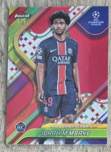 Ibrahim Mbaye 2025 Topps Finest Red Refractor /5