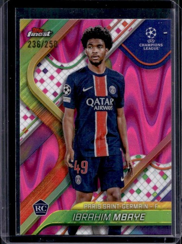 Ibrahim Mbaye 2024 Topps Finest UEFA Pink Raywave Refractor /250