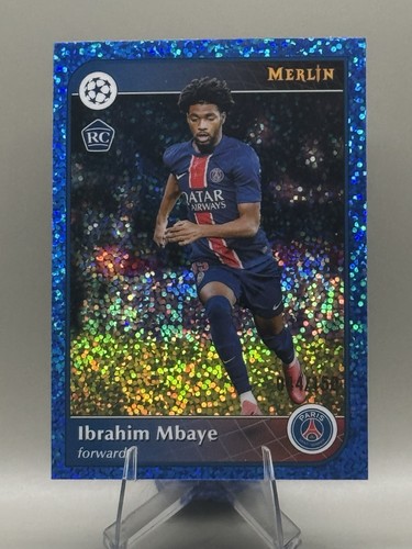Ibrahim Mbaye 2024 Topps Merlin Blue Speckle Refractor /150