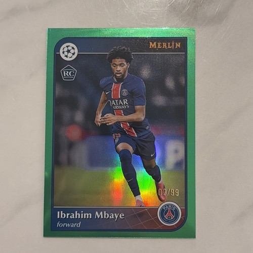 Ibrahim Mbaye 2024 Topps Merlin Chrome Green Refractor /99