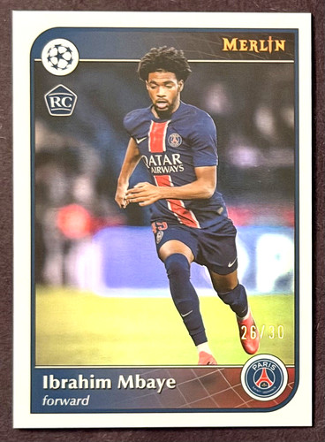 Ibrahim Mbaye 2025 Topps Merlin Chrome Refractor De Perlas /30