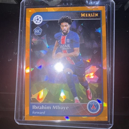 Ibrahim Mbaye 2024 Topps Merlin Chrome UCC Orange Atomic Refractor /25