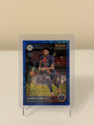 Ibrahim Mbaye 2024 Topps Merlin UEFA Blue Speckle /150