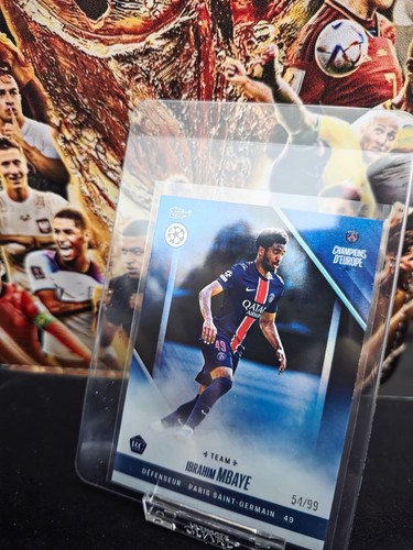 Ibrahim Mbaye 2024 Topps PSG Champions D'Europe Blue Refractor /99