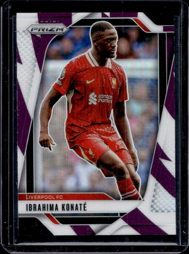 Ibrahima Konate 2024 Panini Prizm Premier League Purple and White Stripes /92