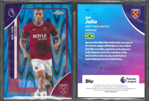 Igor Julio 2026 Topps Chrome EPL Blue Raywave /150