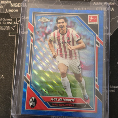 Igor Matanovic 2025 Topps Chrome Bundesliga Blue Wave /150