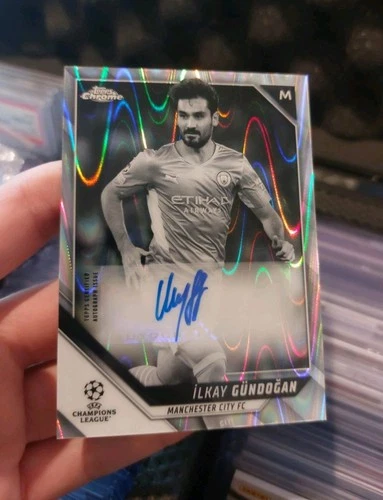 Ilkay Gundogan 2021 Topps Chrome Black and White Raywave
